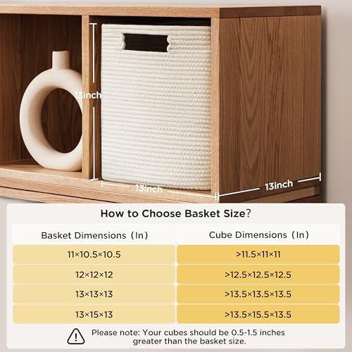 UBBCARE Set of 4 Storage Cubes-13 X 13 X 13 In, Cotton Rope Basket - Image 2