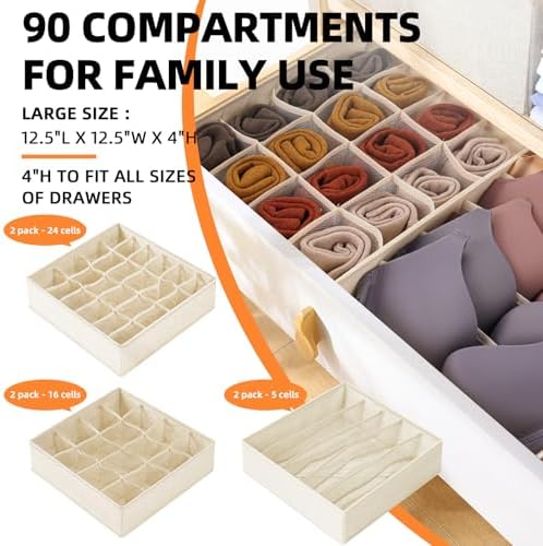 Criusia 6 Pcs Drawer Organizer Clothes - Image 2