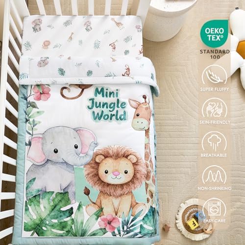 3-Piece Crib Bedding Set for Boys Girls - Image 3