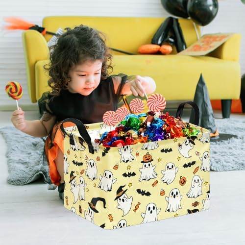 Halloween Basket Yellow Pumpkin Ghost Storage Toy bin - Image 5