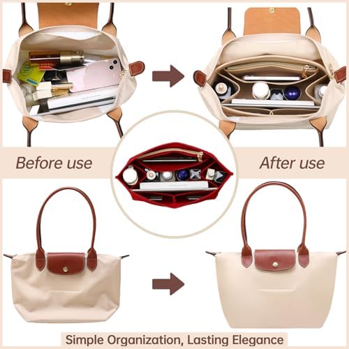 OPPOSHE Purse Organizer Insert for Longchamp Le Pliage, Premium Felt Long Champ - Image 3