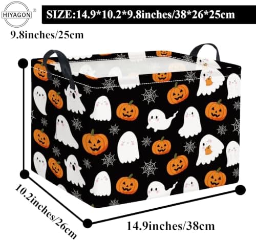 Rectangular Halloween Basket for Boys and Girls Kids Trick or Treat Pumpkin - Image 2