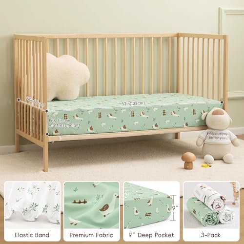 david's kids 3 Pack Fitted Crib Sheets, Ultra Soft Breathable Comfortable Baby - Image 2