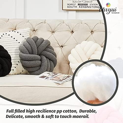 Uvvyui Knot Pillows, 14 Inch Decorative Throw Pillows Round Pillows Cushion - Image 3