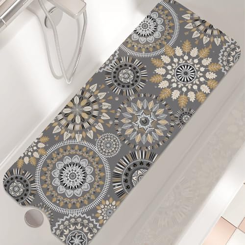 Non Slip Bathtub Mat, Extra Long Bohemian Bath Mat - Image 2