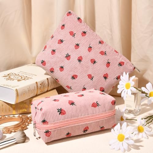 SOIDRAM 2 Pcs Makeup Bag Large Cosmetic Bag Toiletry Bag Makeup Pouch Travel - Image 4