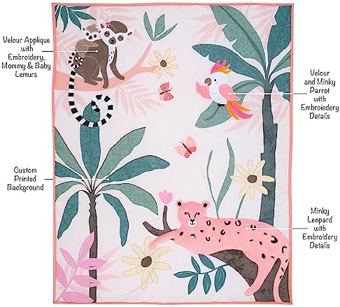 Lambs & Ivy Enchanted Safari Leopard/Lemur Jungle 3-Piece Baby Crib Bedding Set - Image 3