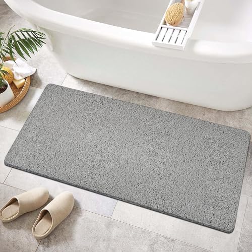 Shower Mat Non Slip 40.2 x16.1 Inch, Loofah Shower Mat Anti Slip Tub Mat by HOME