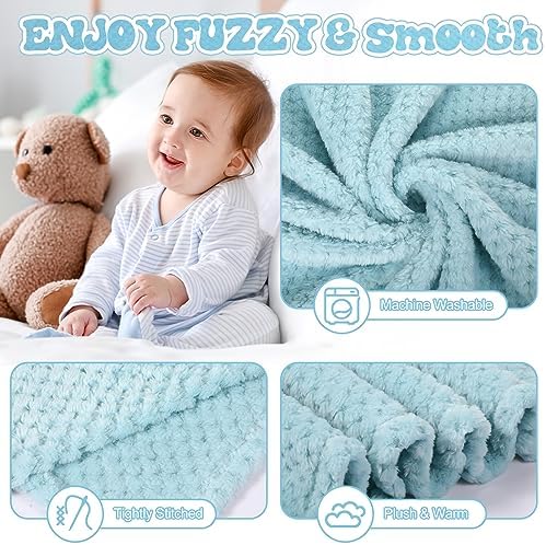 Newwiee 3 Pcs Baby Blankets Fleece Ultra Soft, Bright Color - Image 4