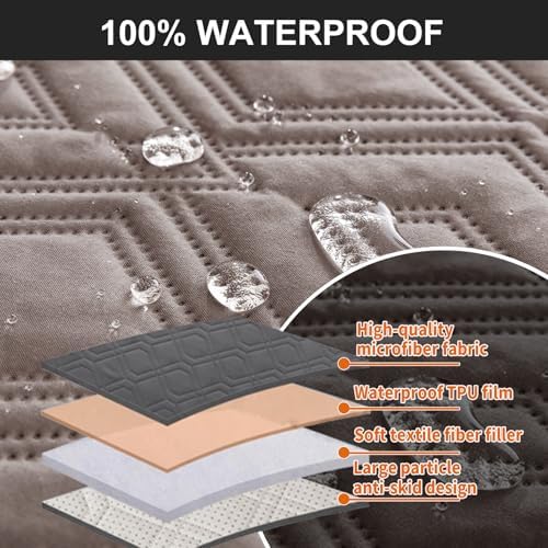 Genina Waterproof Couch Cover for Reclining Couch 3 Seater Non-Slip, Washable - Image 6