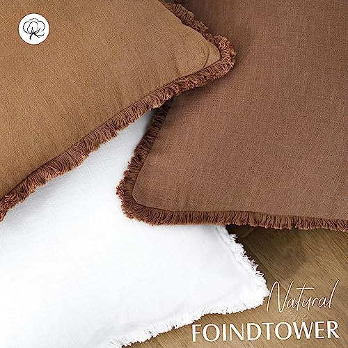 Foindtower Decorative Linen Fringe Lumbar Throw Pillow Covers Cozy Boho - Image 4