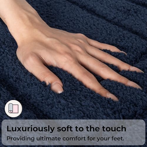 GRANNY SAYS Blue Bathroom Rugs Set 3 Piece, Soft Microfiber Bath Mats - Image 3