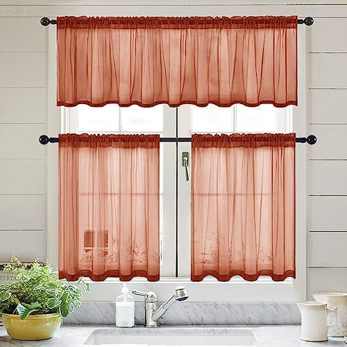 MIULEE Terracotta Fall Window Valance 1 Panel 60W x 18L - Image 7