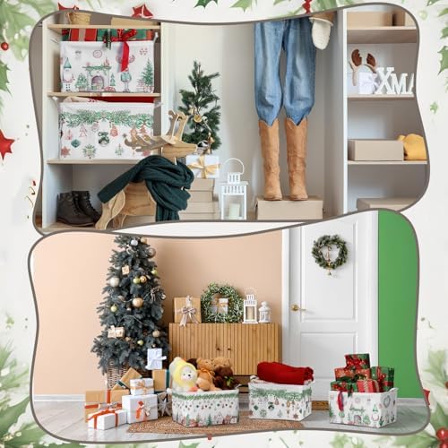 4pcs Christmas Storage Basket Fabric Laundry Baskets - Image 5