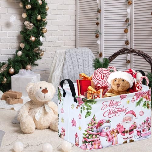 Christmas Basket Box Hamper Storage Basket Collapsible Organizer Bin Gift Shelf - Image 5