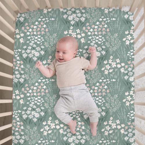The Peanutshell Sage Meadow 3-Piece Baby Girl Crib Bedding Set - Image 2