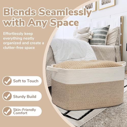 Goodpick Large Woven Rope Blanket Basket - Image 5
