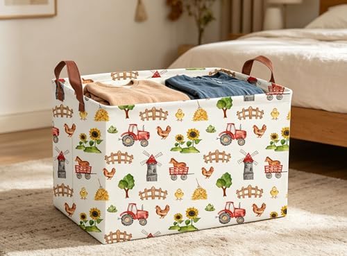 Cute Basket Farm Baskets for Home Decor Basket Rectangular Storage Bin - Image 4