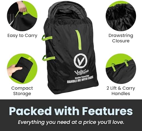 V VOLKGO Large Stroller Bag for Airplane, Large Cover for Airtravel, Jogger & - Image 3
