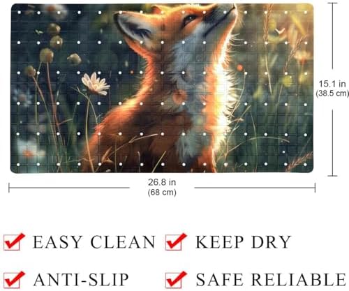 Bath Tub Shower Mat, Washable Bathtub Floor Mats, Suction Cups and Drain Holes - Image 4
