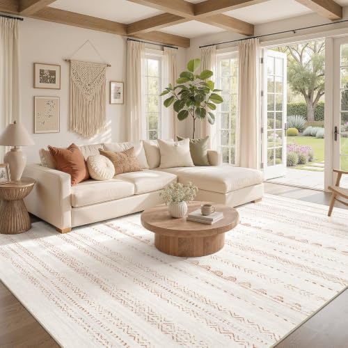 Nakagishi Boho 6x9 Area Rug Living Room Rugs Machine Washable Brown - Image 2