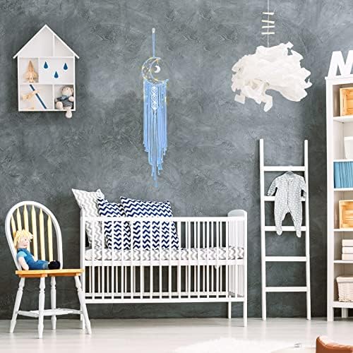 Boho Macrame Wall Hanging, Crochet Moon Star Dream Catcher - Image 5