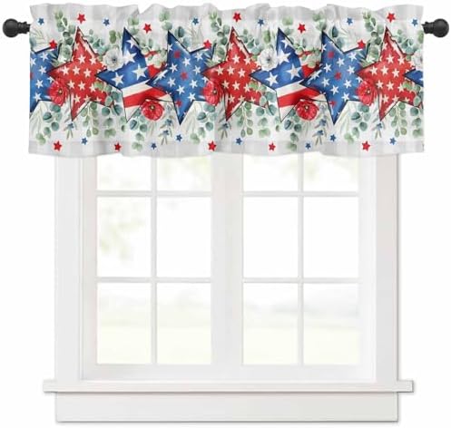 Vandarllin Eucalyptus 4th of July Kitchen Curtains Valances by VandarllinHomeKitchenDecor