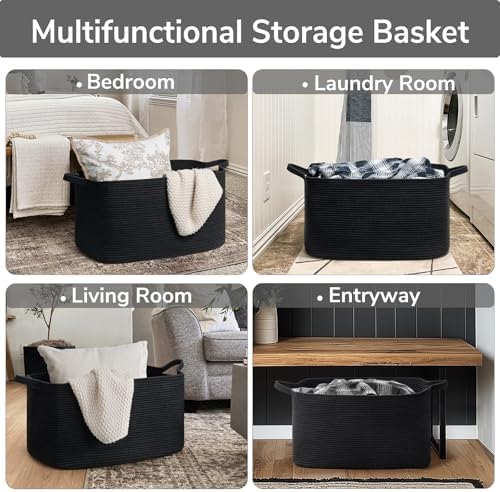 Goodpick Large Woven Rope Blanket Basket - Image 4