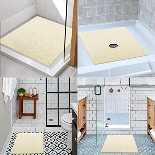Shower Mat Non Slip Without Suction Cup, 24 x 24 Inch PVC Loofah Shower - Image 7