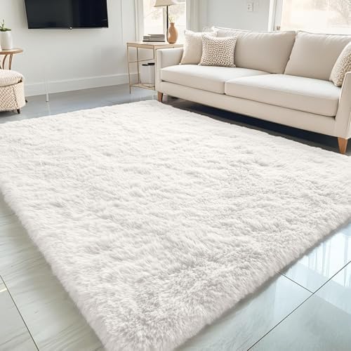 OLANLY 5x5 Area Rugs for Living Room Bedroom, Machine Washable Soft Fluffy by OLANLY
