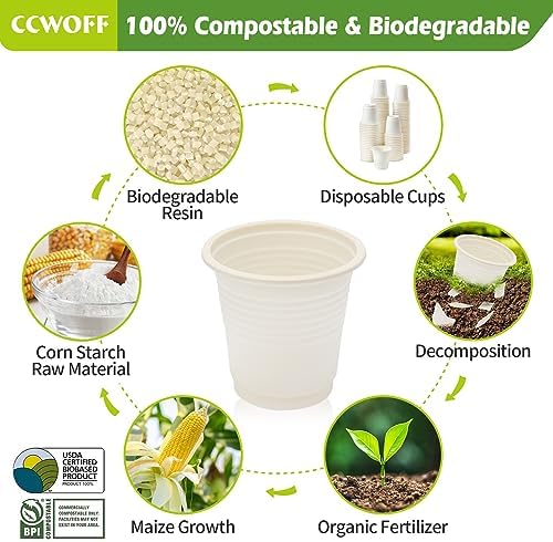50PCS 3 OZ Bathroom Cups 100% Compostable Biodegradable Eco Friendly Small - Image 2