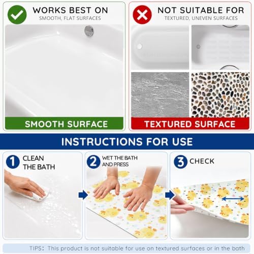 Kids Bathtub Mat Non Slip, 40 x 16 Inch Tub Mat - Image 7