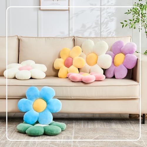 Kcvvcr Purple Flower Pillow, 14.9" Cute Flower Shaped Floor Pillow, Aesthetic - Image 5