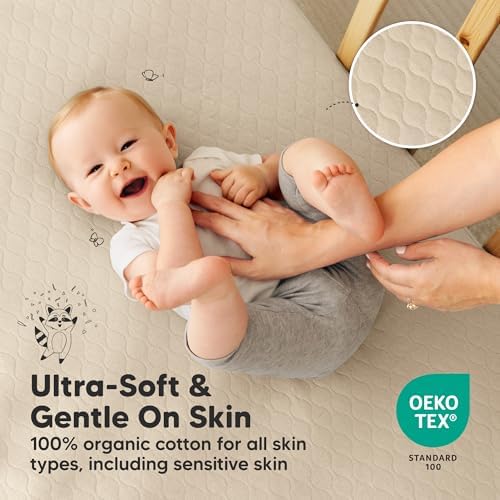 2pk Waterproof Crib Mattress Protector Cover Fitted 52x28 - Image 5