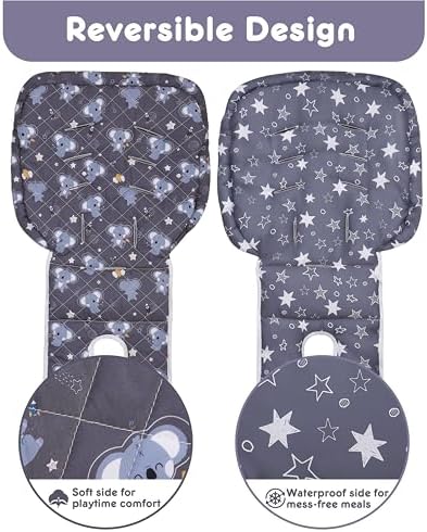 Baby High Chair Cover Replacement, Reversible & Waterproof High Chair Cushion - Image 6