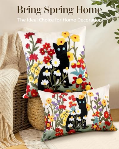Embroidered Throw Pillow Cover, 20x20 Inch - Image 5