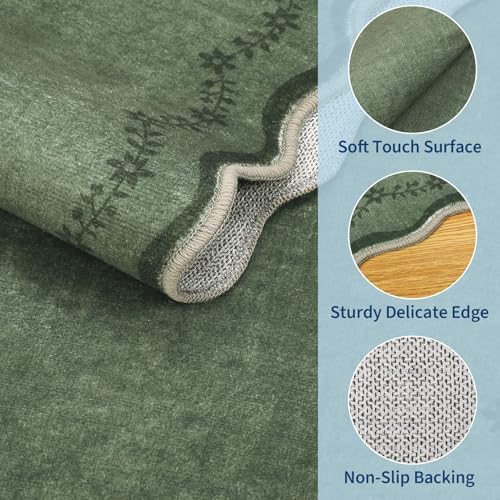 GarveeHome 2.5x8 Scalloped Washable Runner Rug Non Slip Hallway Kitchen Rug - Image 5