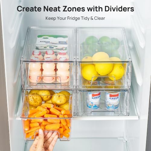 Vtopmart Clear Stackable Storage Drawers, 8 Pack Tall Organizer Set - Image 5