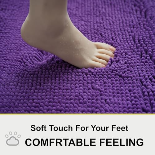 Bathroom Rugs Sets 2 Piece, Extra Soft Chenille Bath Mat Ultra Absorbent - Image 4