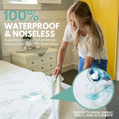 RestLine Premium Bamboo Waterproof Mattress Protector - Image 3