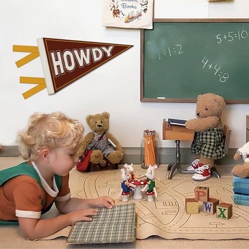 Western Cowboy Nursery Decor, Western Howdy Felt Banners Flags - Image 3