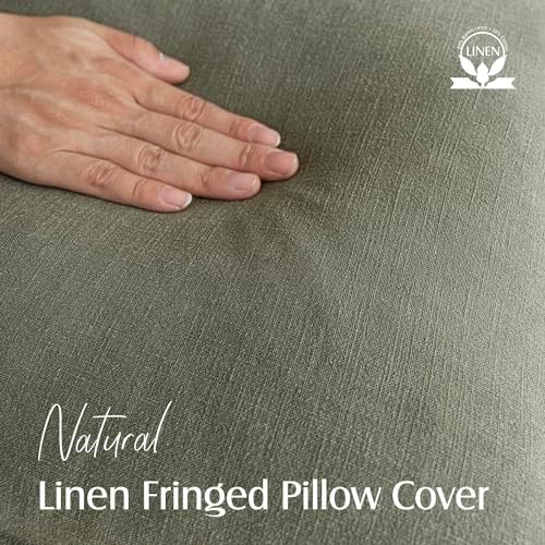 Foindtower Decorative Linen Fringe Throw Pillow Covers Cozy Boho Farmhouse - Image 2