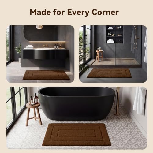 GRANNY SAYS Brown Bathroom Rug 36" x 24", Non-Slip Microfiber Bath Mat - Image 7