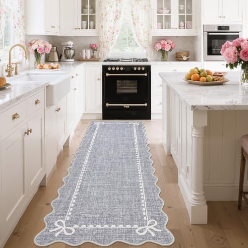 GarveeHome Scalloped Hallway Runner Rug 2.5x10 Non Slip Bedroom Rugs - Image 3