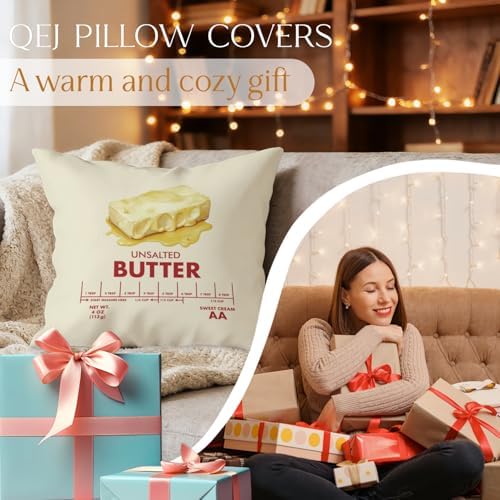 Funny Unsalted Butter Pillow Cover 18x18 Double-Sided, Butter Lover Gifts - Image 6