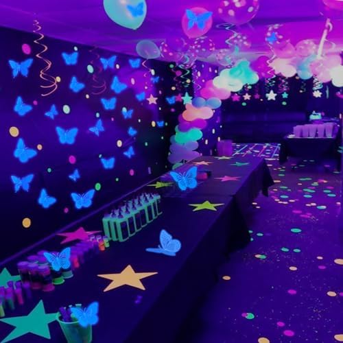 SAOROPEB Glow in The Dark 3D Butterfly 24 Pcs Blue Butterfly Stickers - Image 3