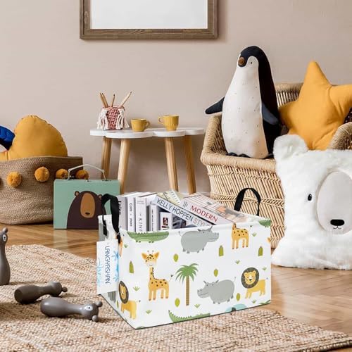 Rectangular Collapsible Animal Storage Basket Nursery Organizer - Image 6