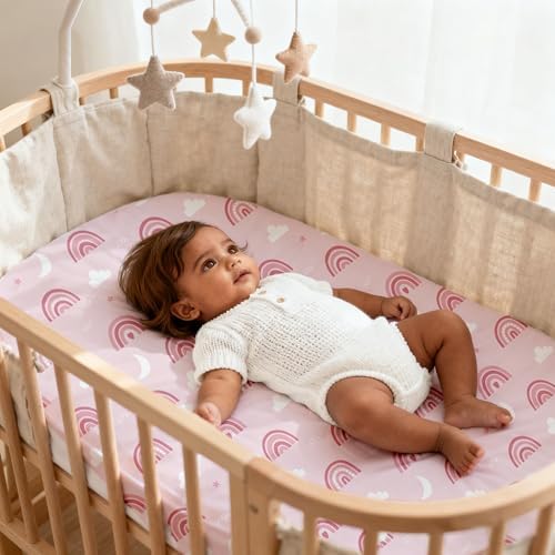 Baby Bassinet Sheets Girl Boy, 3 Pack Fitted Bassinet Sheet - Image 4