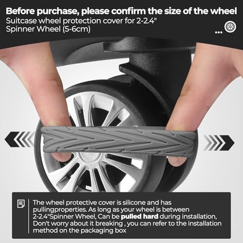 8Pcs Upgrade Luggage Wheel Covers, Travel Accessories - Image 3
