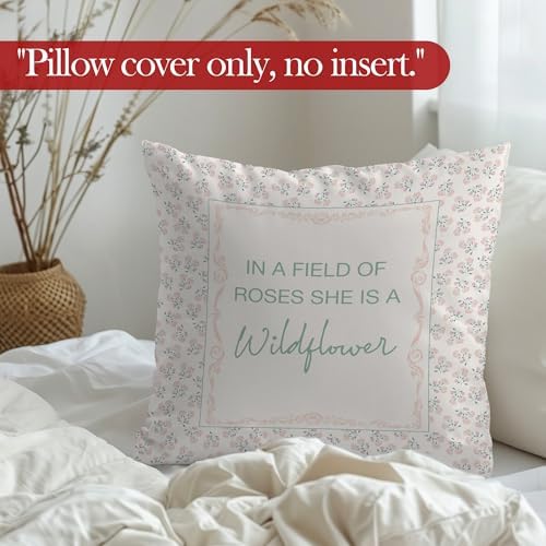 in A Field of Roses She is A Wildflower Throw Pillow Cover, Baby Girl Nursery - Image 5